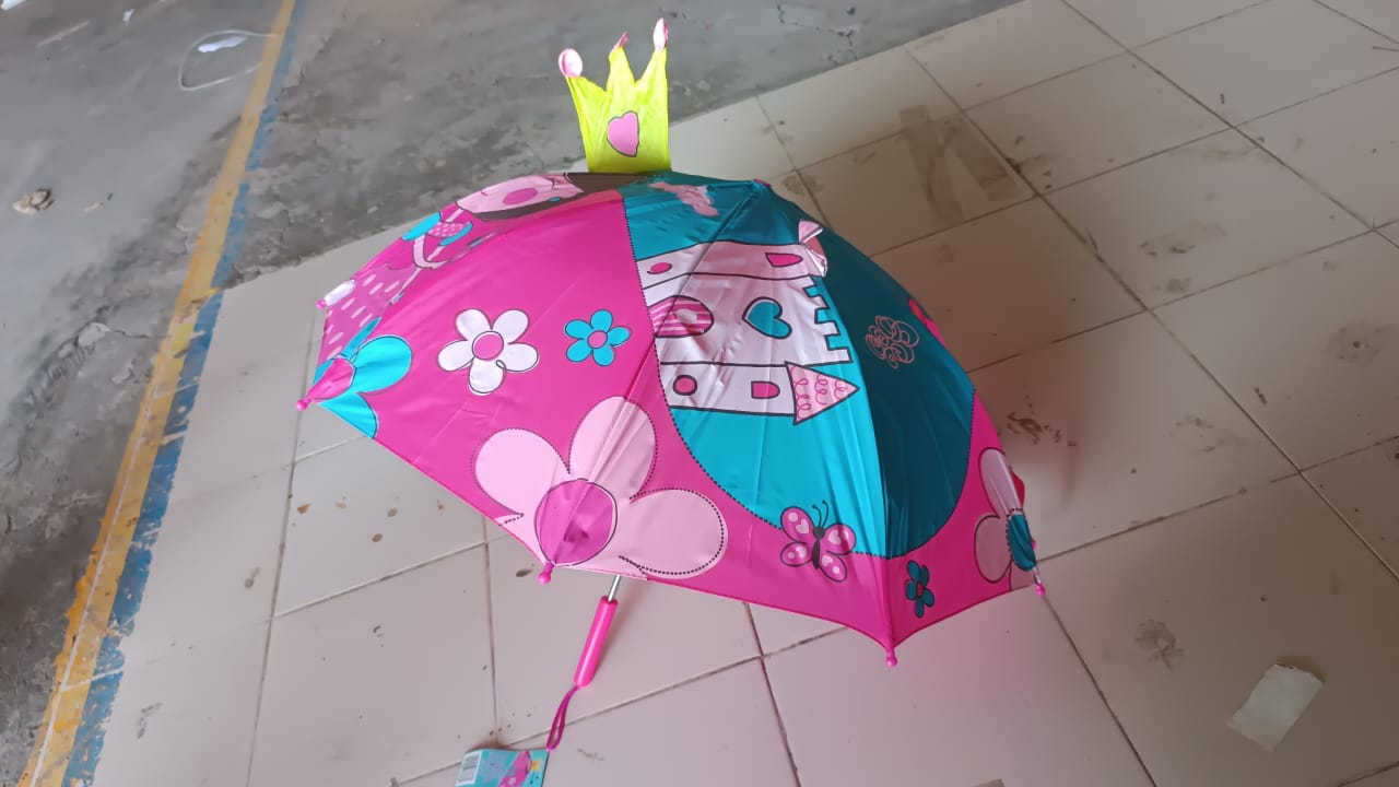 3D Kids Umbrella with Cartoon Print – Cute Waterproof Rain Umbrella (1 Pc) Your Brand