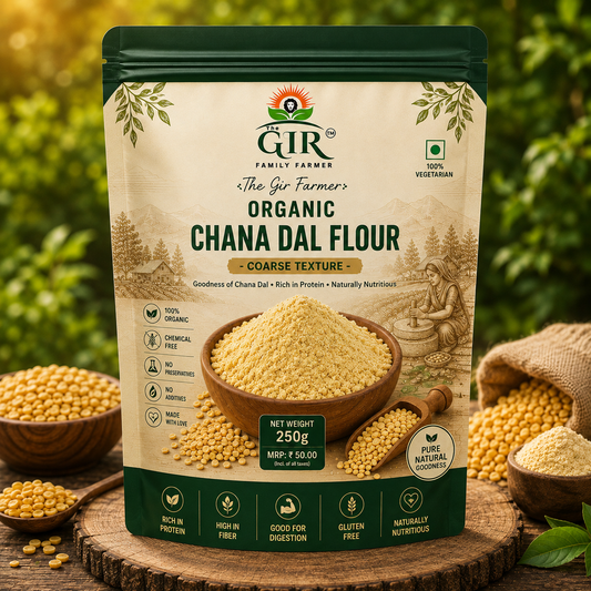 Organic Chana Dal Flour - Coarse Texture