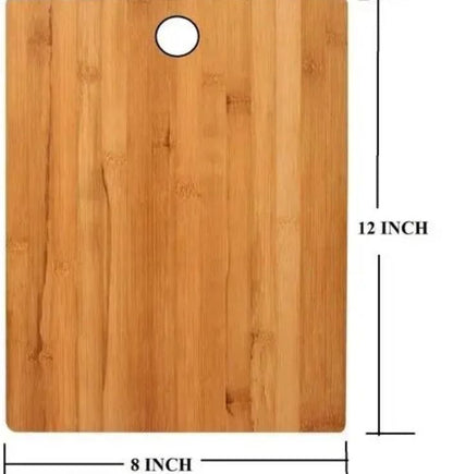 Rectangular bamboo cutting board with hanging hole ideal for wooden chopping board with knife set use