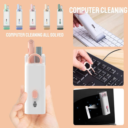 7 in 1 electronic cleaner kit for effective computer cleaning and maintenance, featuring various tools for keyboards and screens