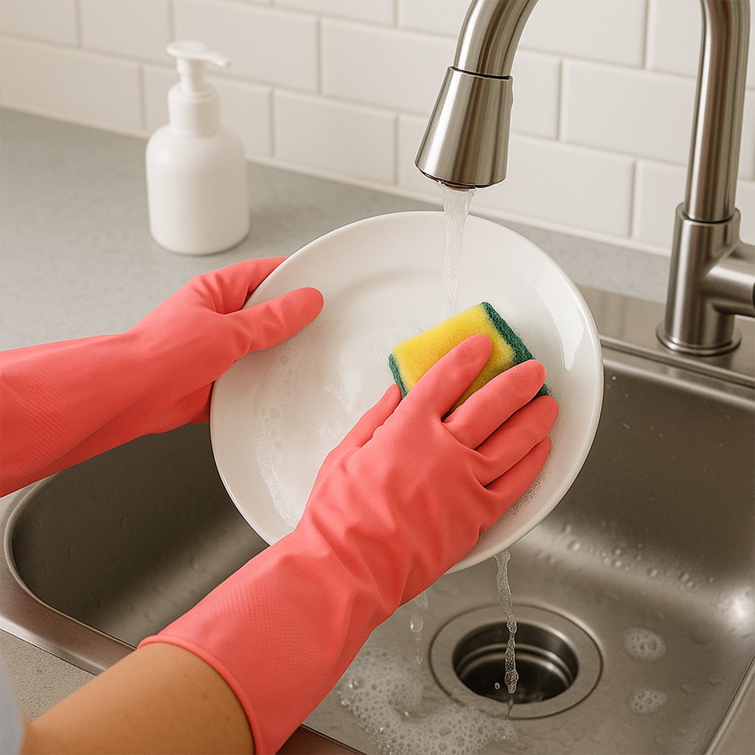 Reusable Waterproof Household Cleaning Gloves (45gm / 1 Pair) Your Brand
