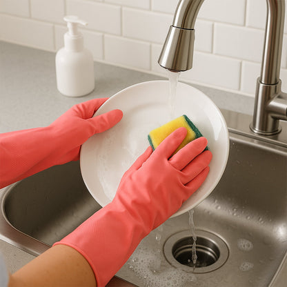 Reusable Waterproof Household Cleaning Gloves (45gm / 1 Pair) Your Brand