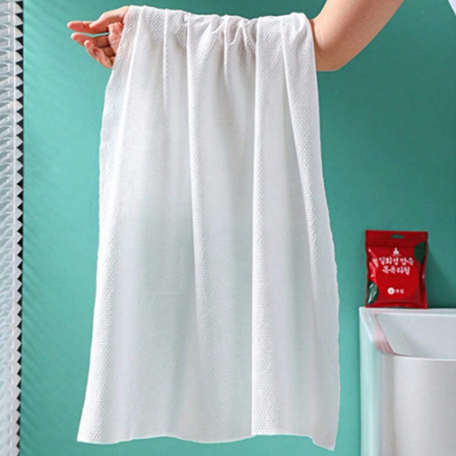 White compressed cotton towels for travel showcasing lightweight and absorbent material