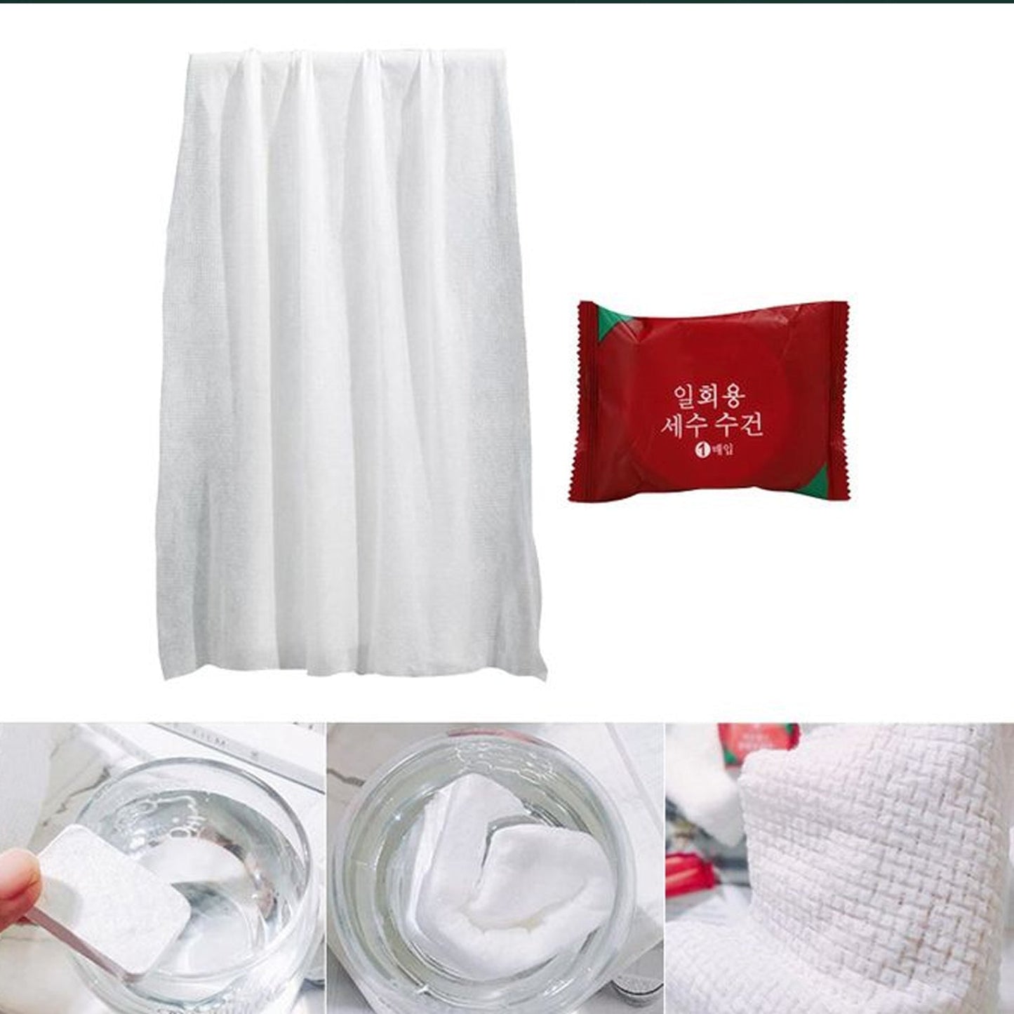 Compressed cotton towels for travel, compact and ready for quick use in water