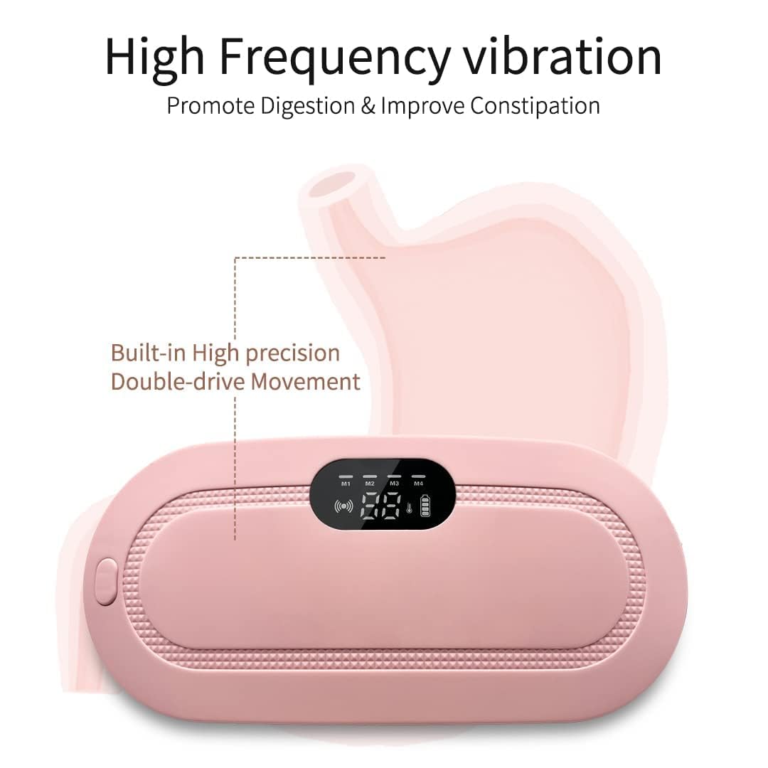 cordless heating pad for period cramps with high frequency vibration feature for comfort and relief