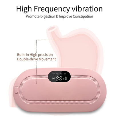 cordless heating pad for period cramps with high frequency vibration feature for comfort and relief