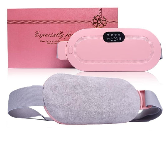 cordless heating pad for period cramps with adjustable strap and sleek design in pink