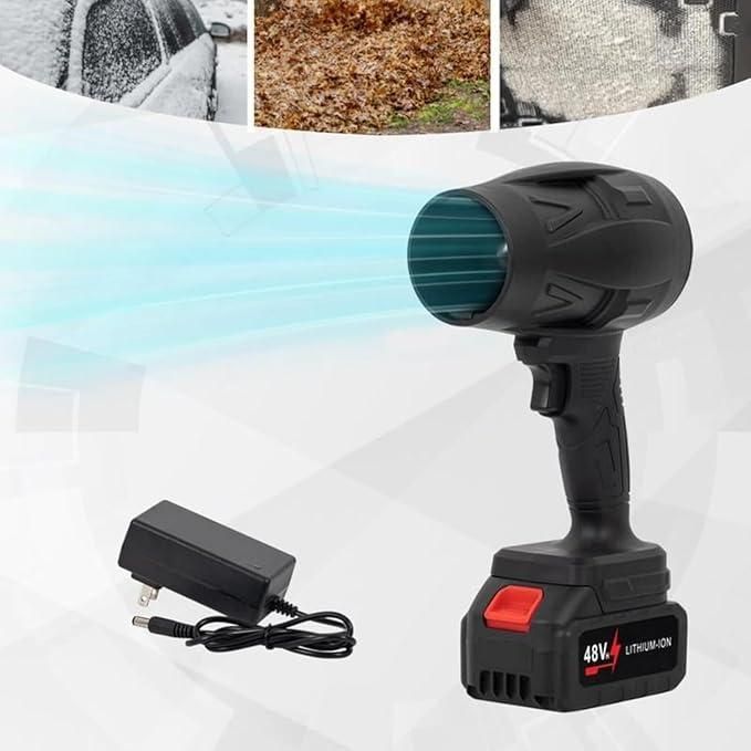Cordless turbo jet blower with powerful airflow for easy cleaning of leaves and debris
