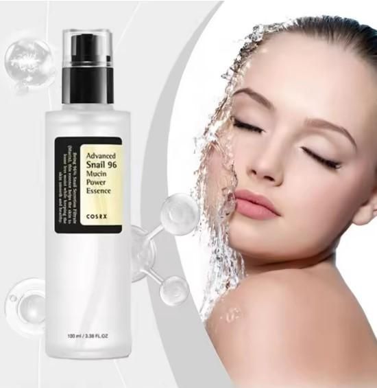 COSRX Advanced Snail 96 Mucin Power Essence in a sleek bottle, promoting hydration and skin repair.