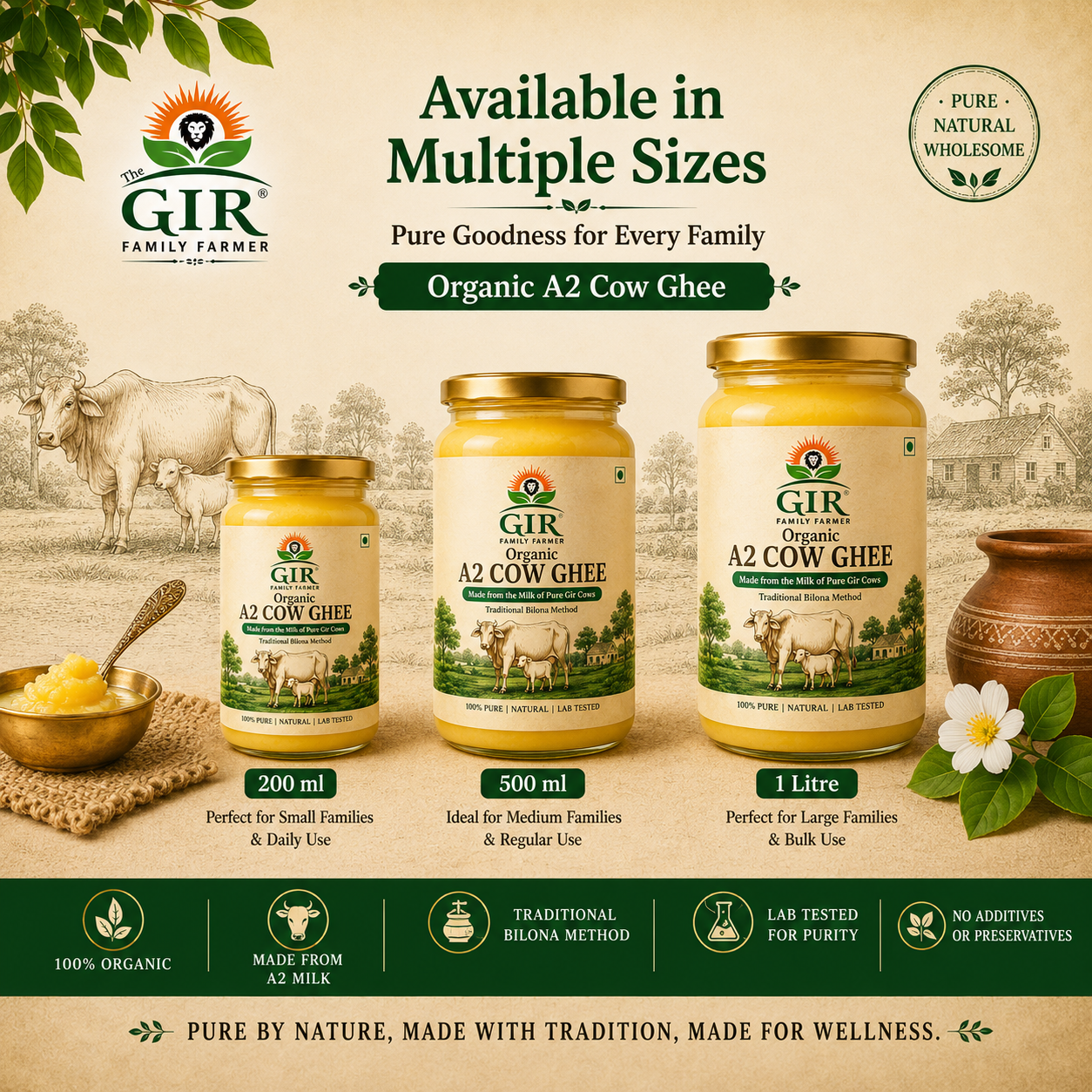 A2 Gir Cow Ghee | Organic Bilona Ghee | The Gir Farmer