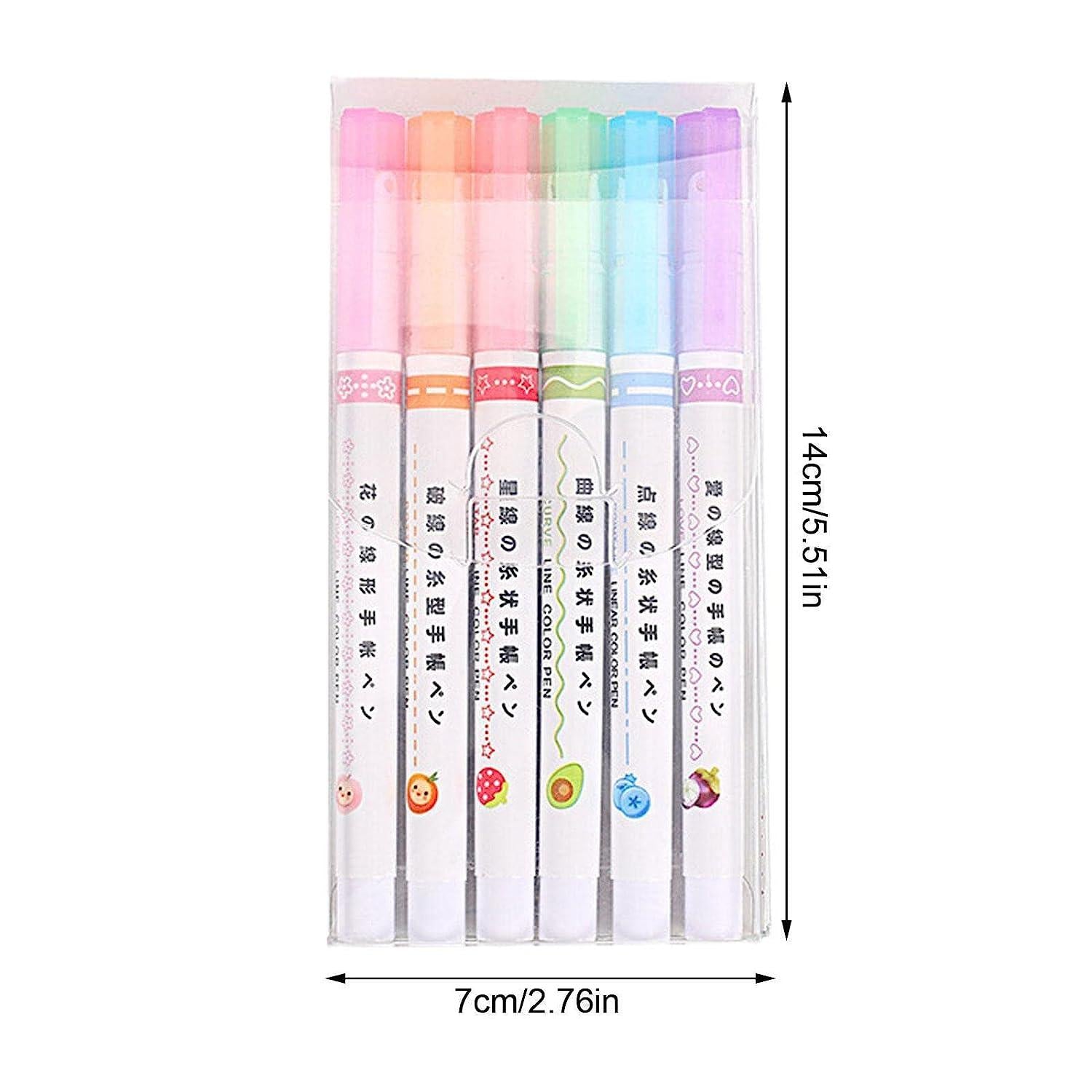 Set of curve shape highlighter pens in assorted colors for creative note-taking and highlighting