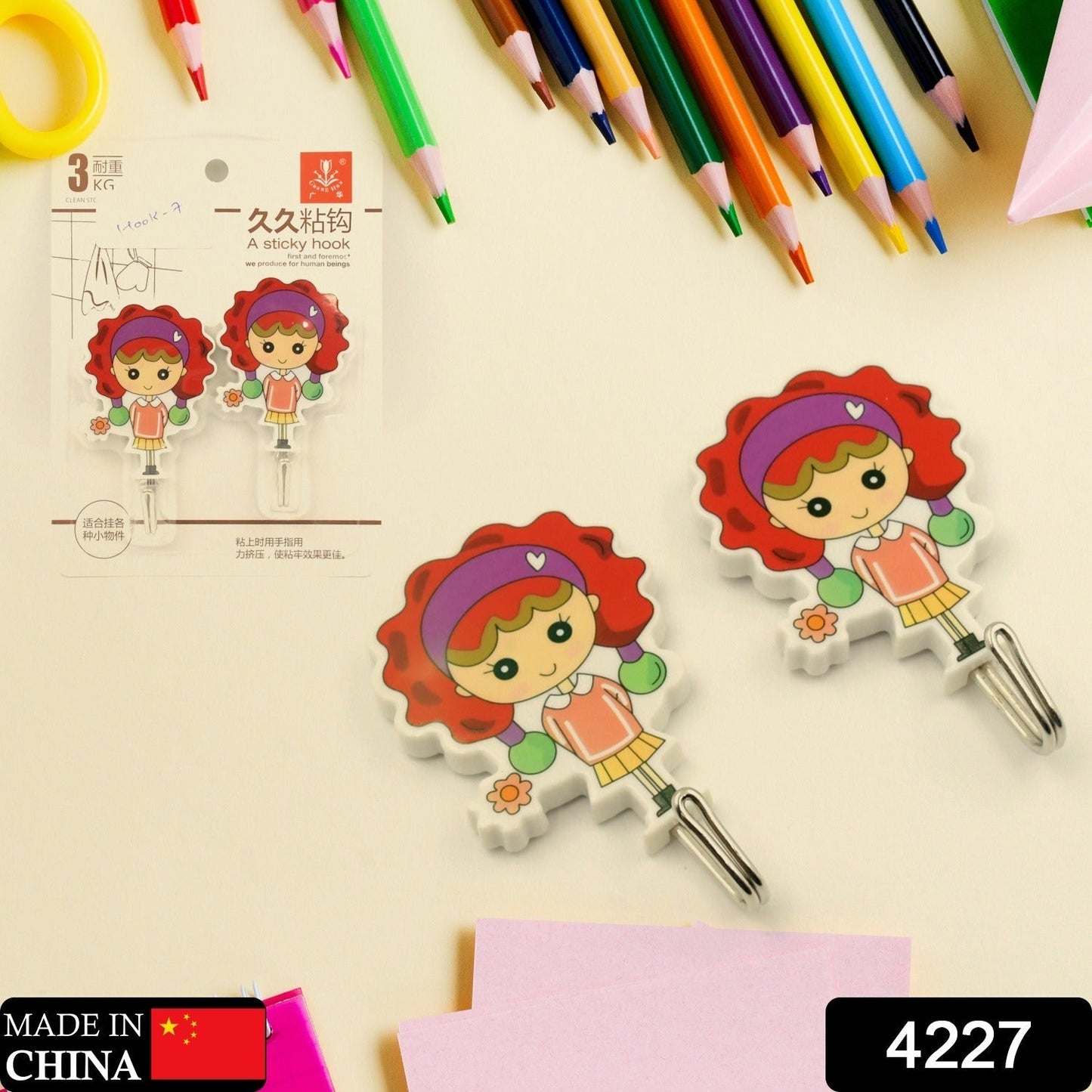 Cute cartoon wall hooks for kids featuring playful designs, perfect for organizing and decoration