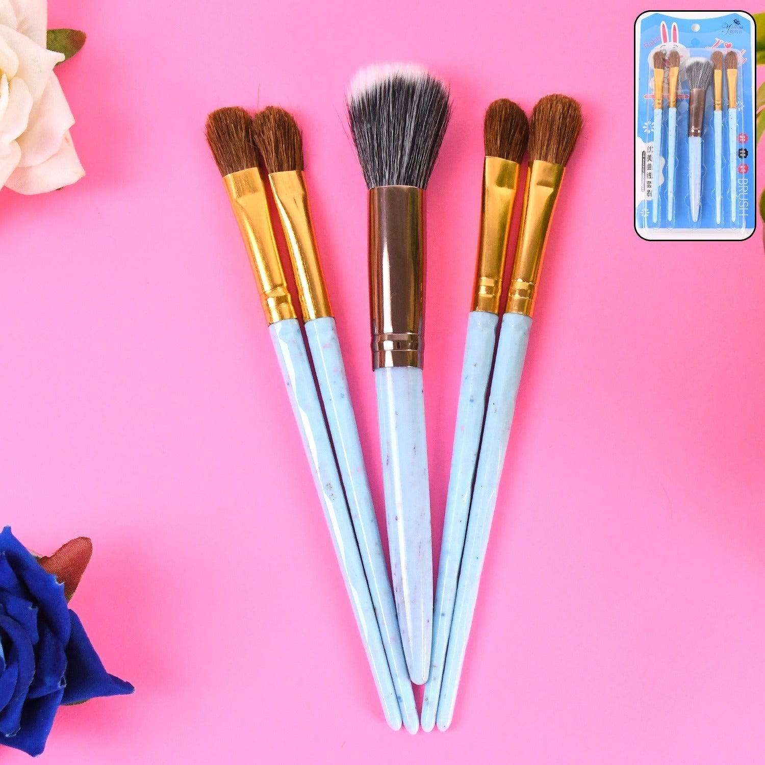 5pc Makeup Brush tools kit (5 Pcs Set / Mix Color) Your Brand