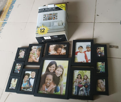 Premium Black Photo Frame Set 12 Pcs Wall Hanging Gallery Frames Your Brand