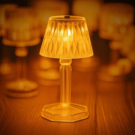 2in1 Transparent Mini Crystal Table Lamp with Reflection Light Your Brand