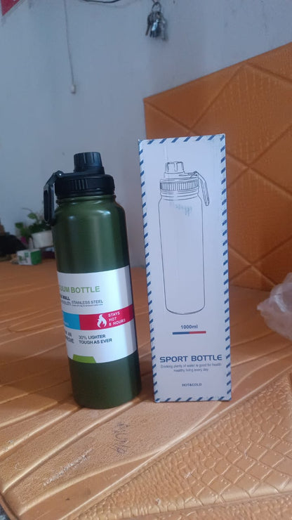 Stainless Steel Double Wall Vacuum-Insulated Drink Water Bottle (1000 ML / Mix Color) Your Brand