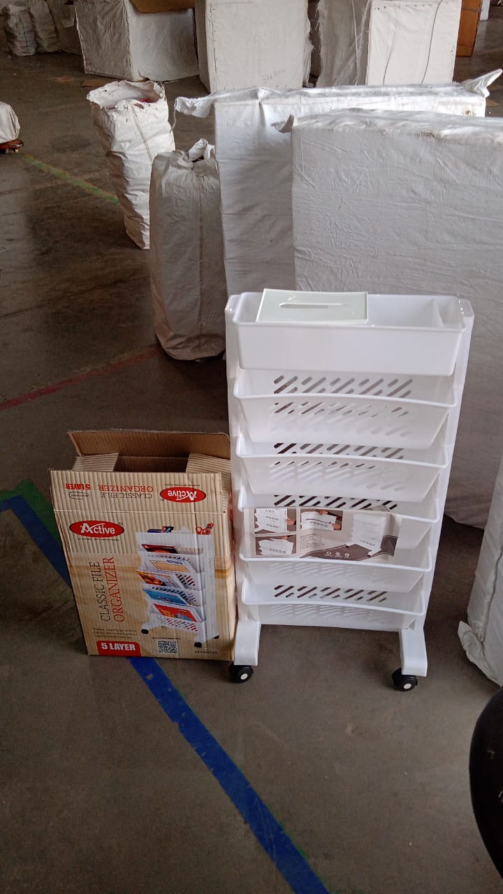 Movable Bookshelf, Large Capacity Rotatable Plastic Rolling Organization Shelf / Rack Your Brand