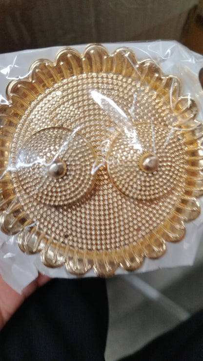 Round Shape Special Puja Thali, Kumkum Thali Holder (1 Pc / Big) Your Brand