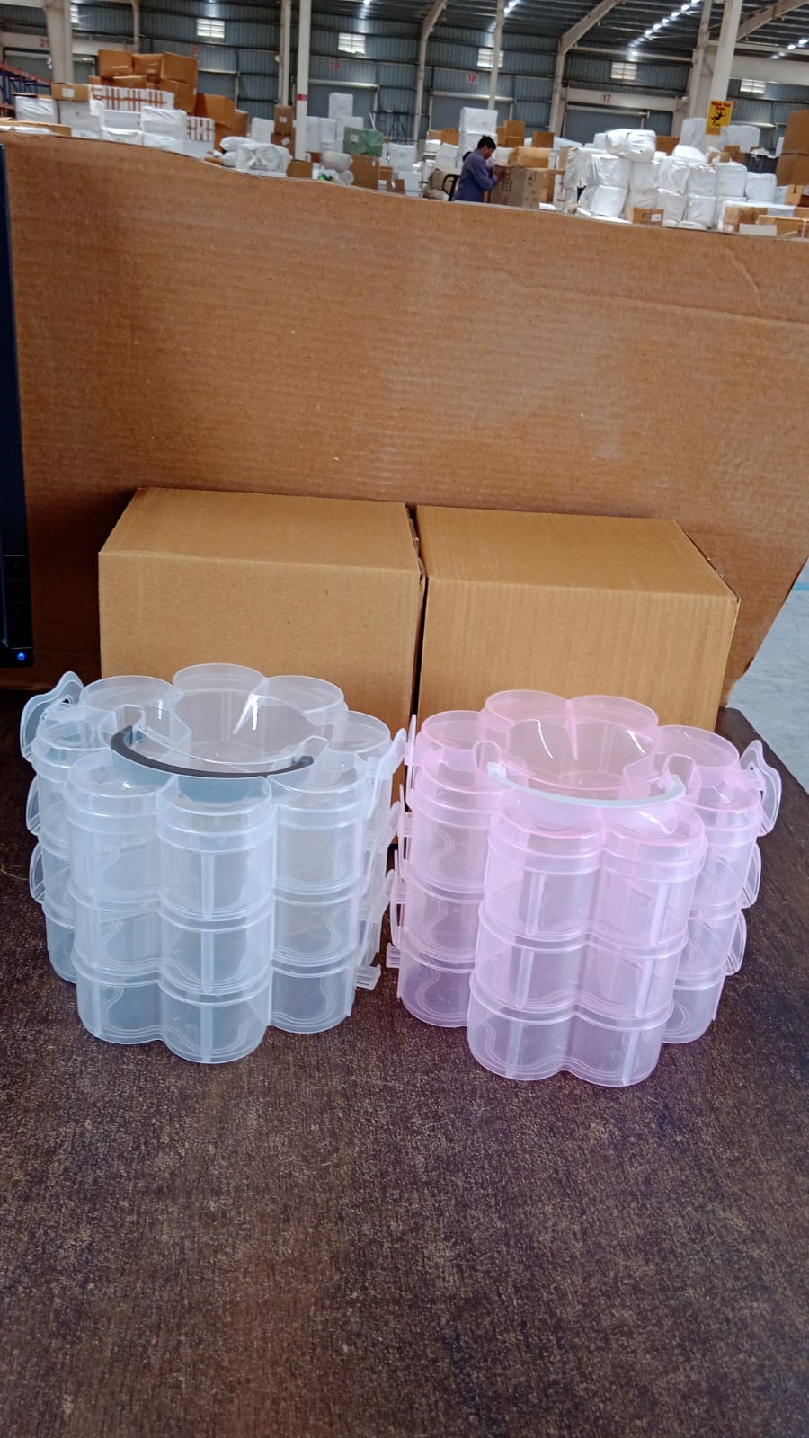 3-Layer Transparent Plastic Flower-Shaped Storage Box with 9 Grids Your Brand