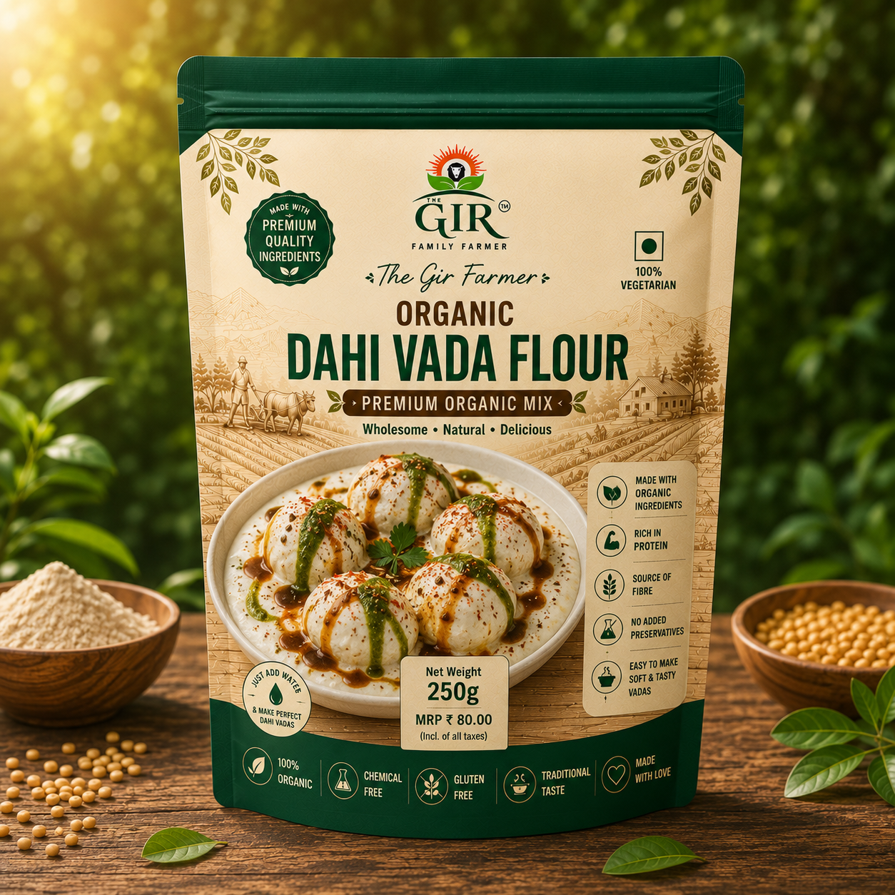 Organic Dahi Vada Flour - Premium Organic Mix
