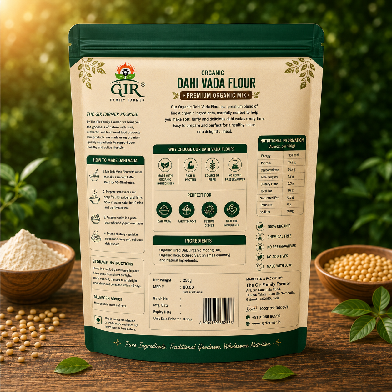 Organic Dahi Vada Flour - Premium Organic Mix