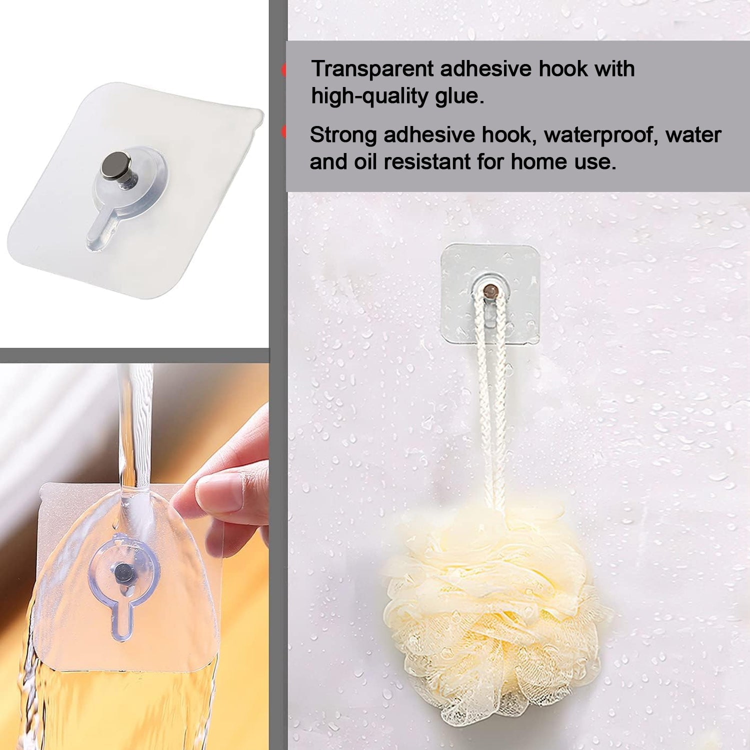 Transparent damage-free wall hooks for photo frames, waterproof and oil resistant for home use