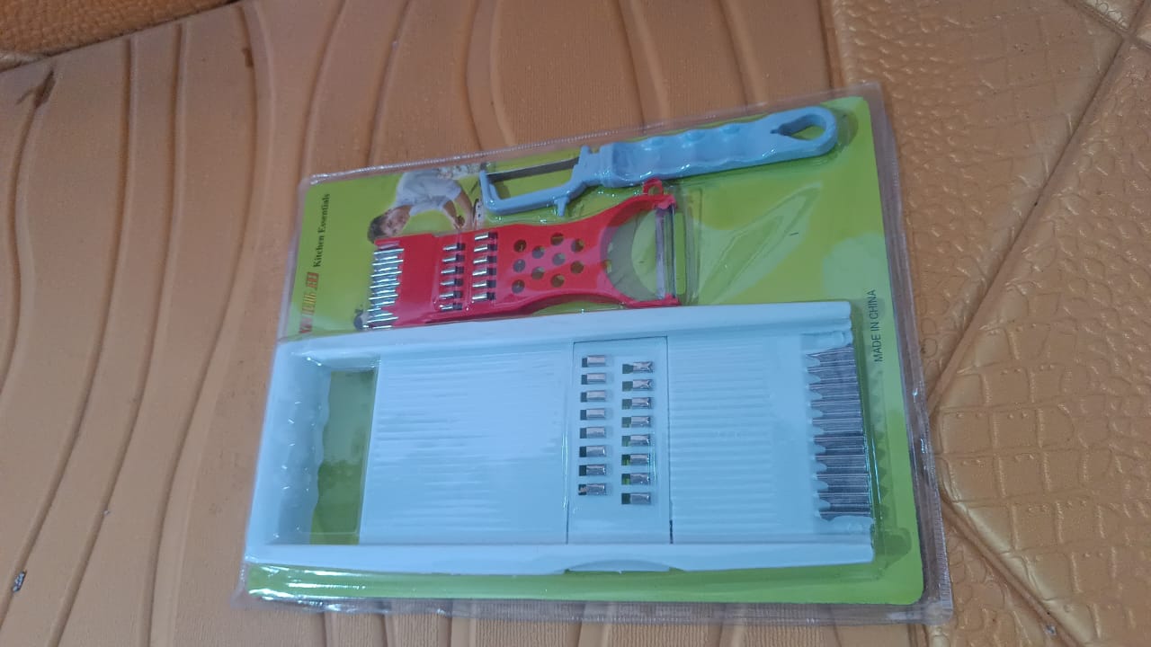 3 in 1 Kitchen Set: Grater Base, Slicing Attachment, and Peeler (3 Pcs Set) Your Brand