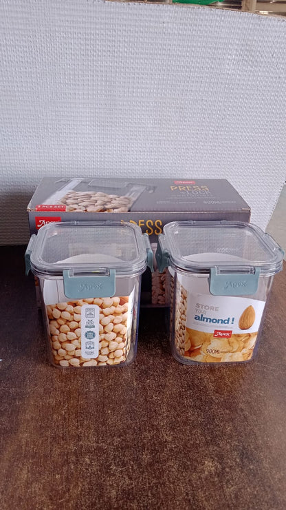 Apex Press N’ Lock Airtight Food Storage Container Set (2Pc/900ml) Approx Your Brand