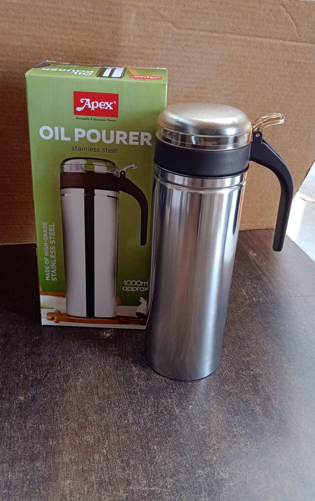 Apex 1000ml Approx. Stainless Steel Oil Pourer (1 Pc) Your Brand
