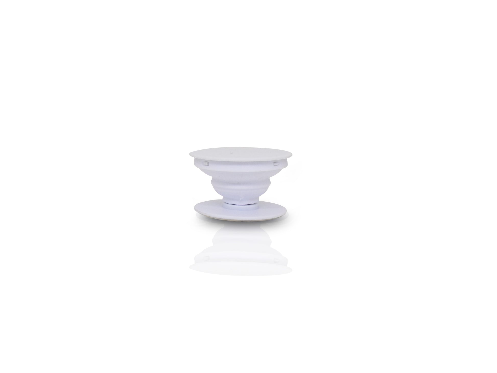 White designer mobile holder with a sleek design for convenient phone support