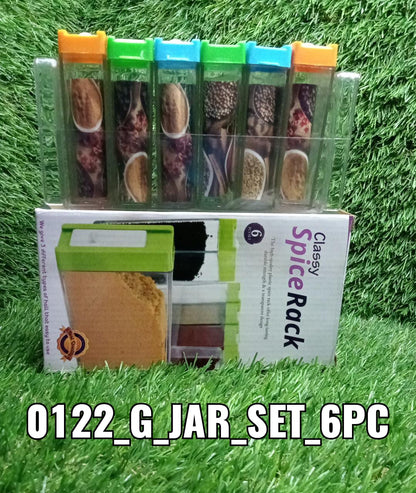 Plastic spice jars set with clear container for easy storage and organization in your kitchen