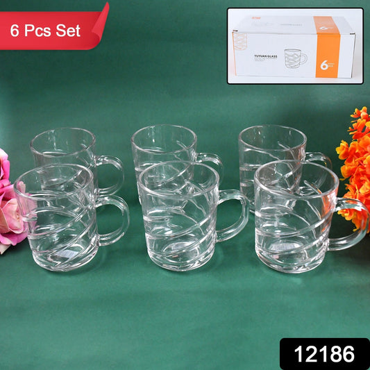 Glass Coffe & Tea Cup / Mug Enjoy Your Drink in Style, Water glass (6 pcs Set / 220 ML) Your Brand