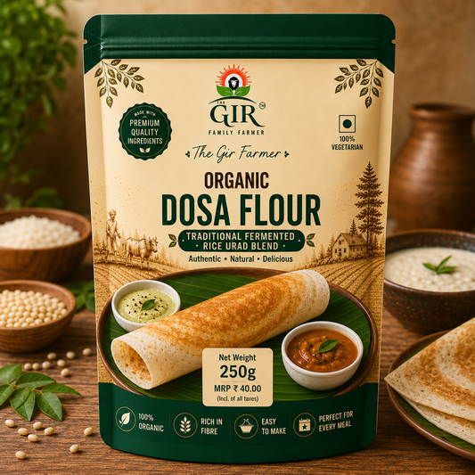Organic Dosa Flour Traditional Fermented Rice Urad Blend | The Gir Farmer
