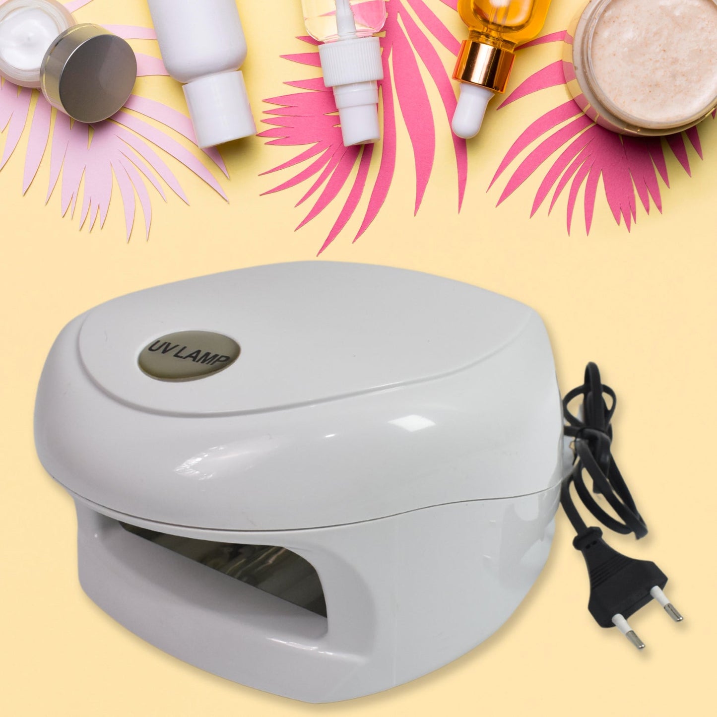 Your Brand LED UV nail lamp for gel polish with sleek design and power cord for easy use