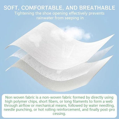 Soft breathable layers of disposable pet foot covers made from non-woven fabric to prevent rainwater seepage