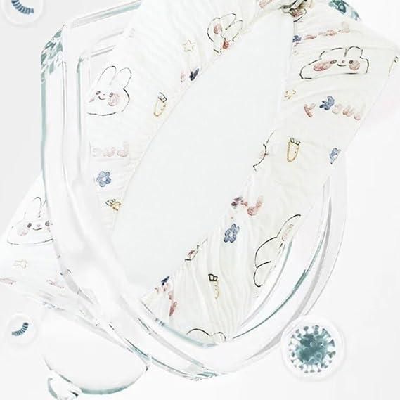 Soft disposable pillowcase featuring a cute bunny design, ideal for travel and hygienic use