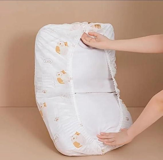 Soft and cozy disposable pillowcase with cute animal prints for hygienic use