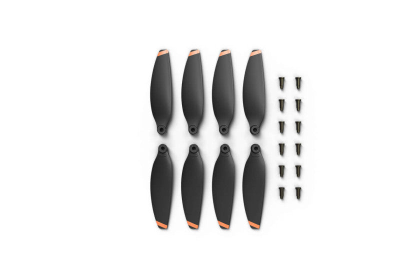 DJI Mini 2 propellers set with four pairs of black blades and screws for easy replacement