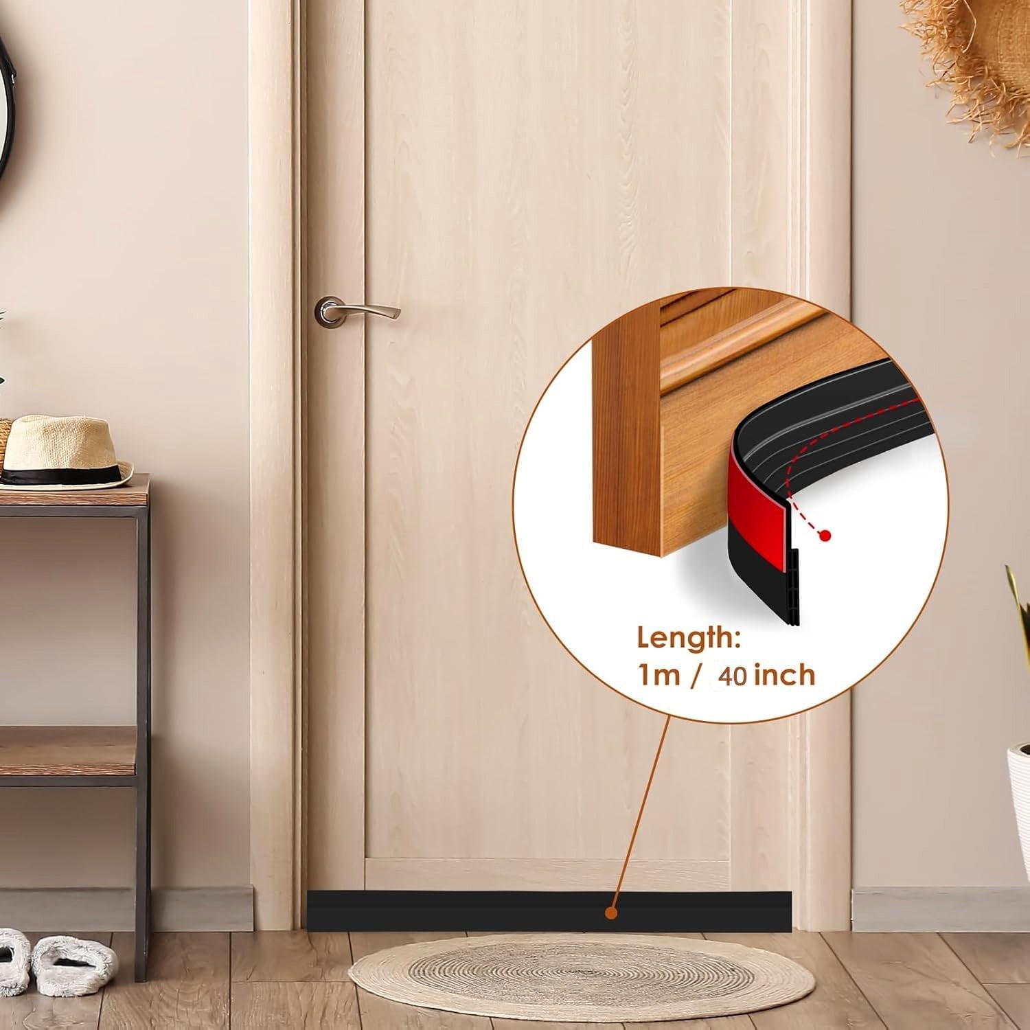 1 Meter Self-Adhesive Silicone Door Bottom Seal Strip (1 Mtr / 1 Pc) Your Brand