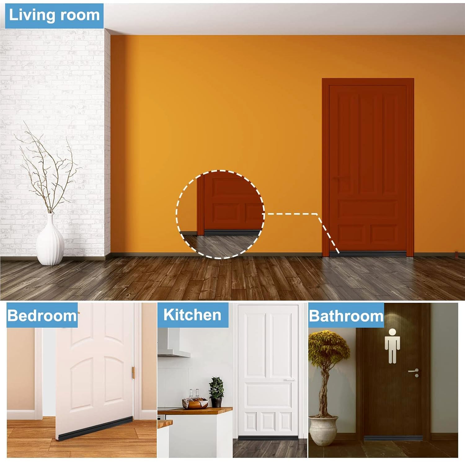 1 Meter Self-Adhesive Silicone Door Bottom Seal Strip (1 Mtr / 1 Pc) Your Brand