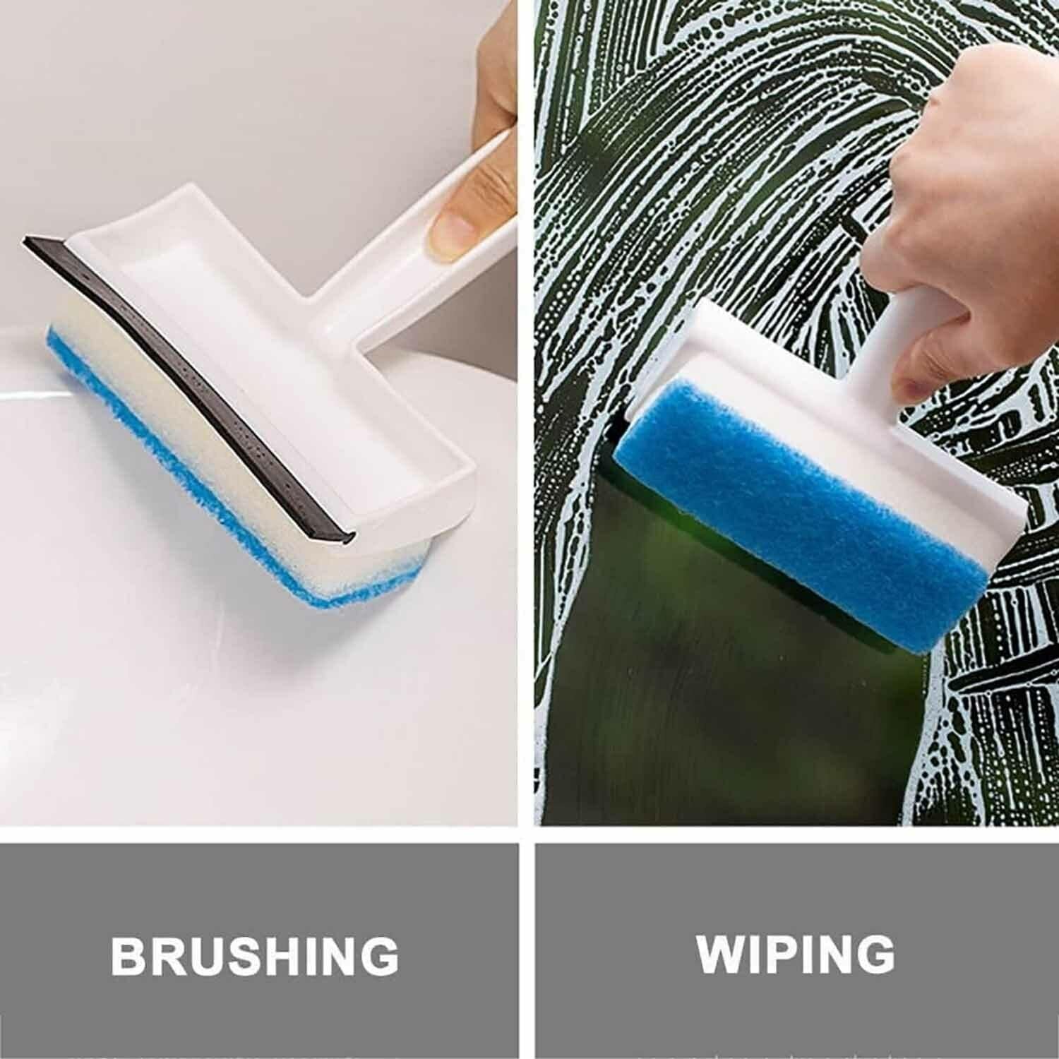 Your Brand double sided glass wiper with soft sponge and durable squeegee for effective cleaning