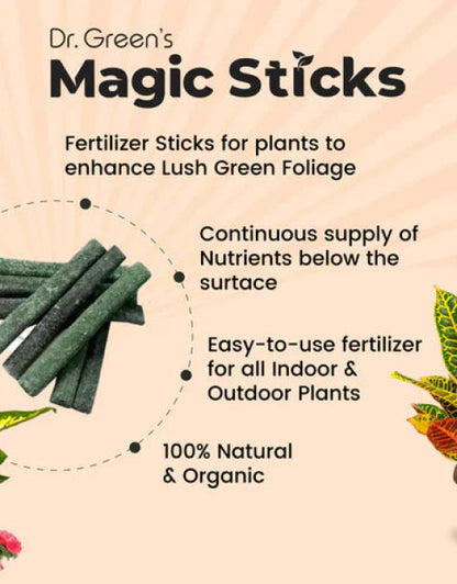 Dr Green's Magic Sticks Organic Plant Food Sticks for Easy Fertilizing of Indoor and Outdoor Plants