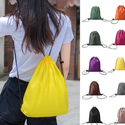 Yellow drawstring sport bag for gym, perfect for carrying essentials while working out