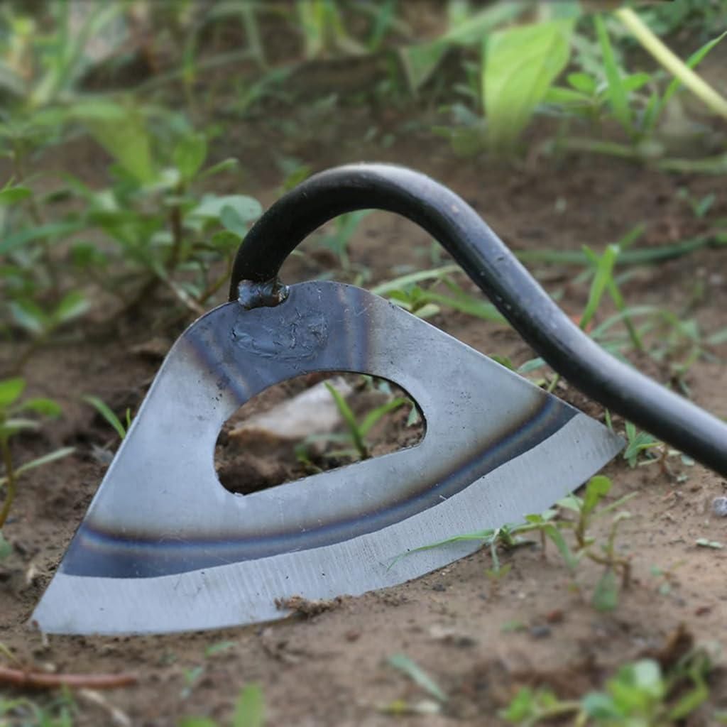 Durable manual weed puller with a metal blade, ideal for removing weeds efficiently from the garden