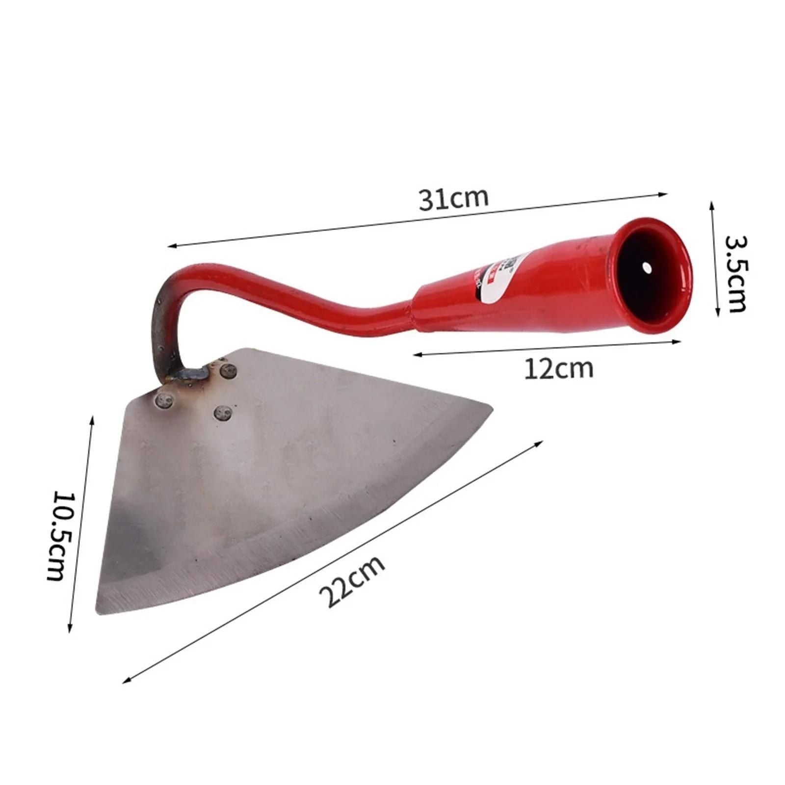 Durable manual weed puller made of stainless steel with a sturdy red handle for effective weed removal