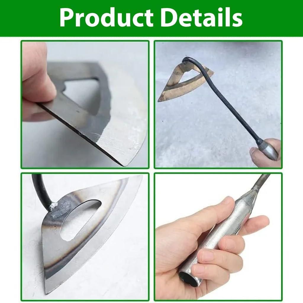Durable manual weed puller with sturdy metal blade and ergonomic handle for effective garden use