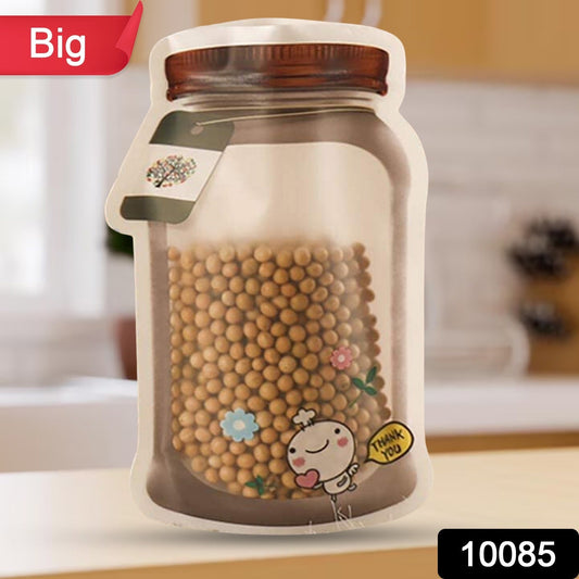 Plastic Transparent Big Jar Shaped Pouch With Zipper (1 Pc) Your Brand