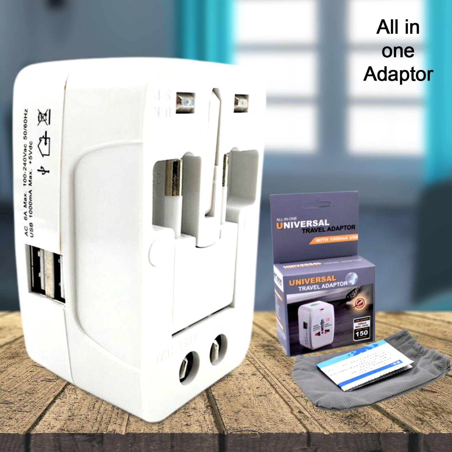 All-in-One Universal Worldwide Travelling AC Adaptor Plug (AU / UK / US / EU) International Power Charger Electric USB Power Plug Socket Adapter Converter (1 Pc) Your Brand