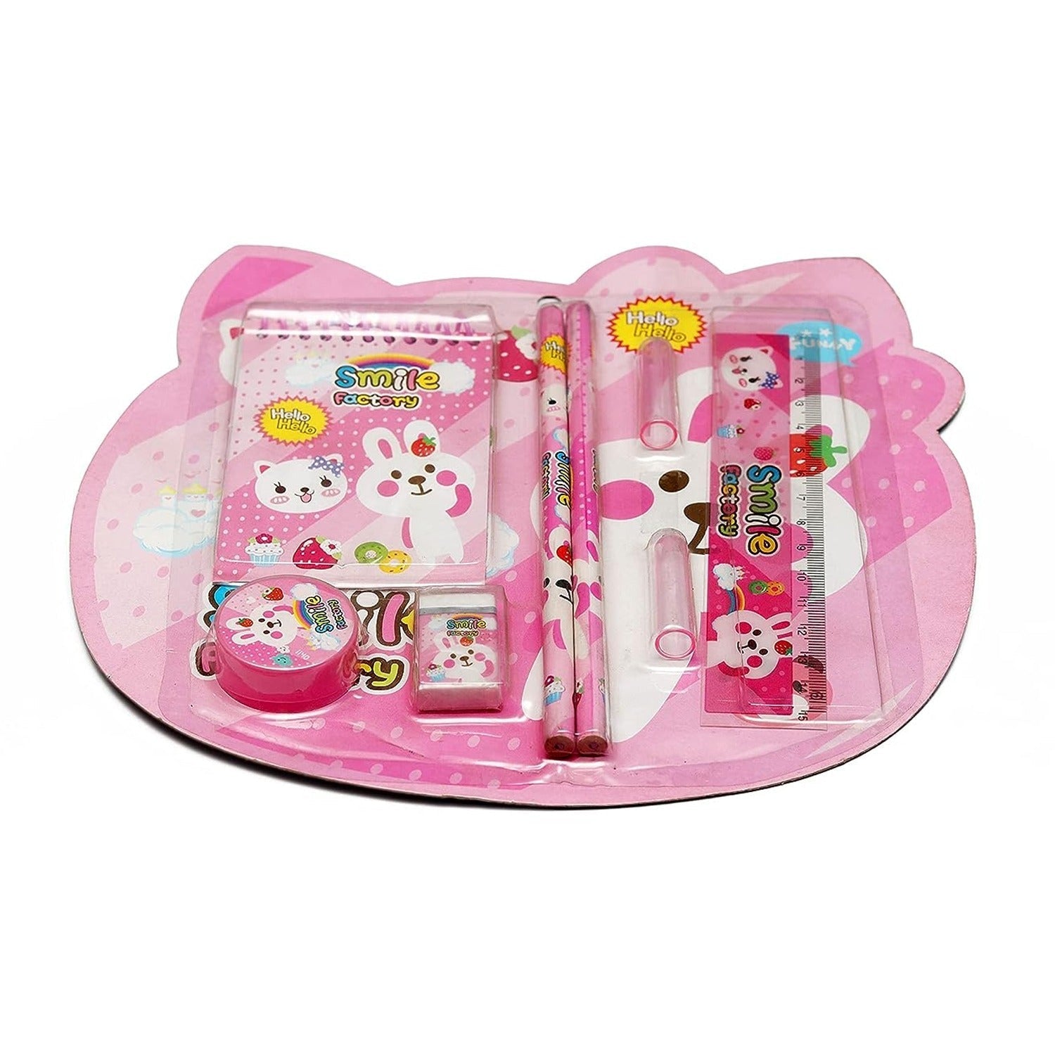 8 in1 Mix Stationery Gift Set for Kids, Stationary Set Including Pencil Ruler Rubber Pencil Sharpener, Pencil Cover, School, Office Product Gift Your Brand