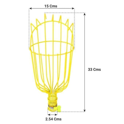 Yellow easy fruit picking basket with 15 cm width and 33 cm height by The Gir Farmer